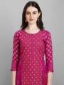 Cotton Blend Kurta Trouser For Women (Brown). 
