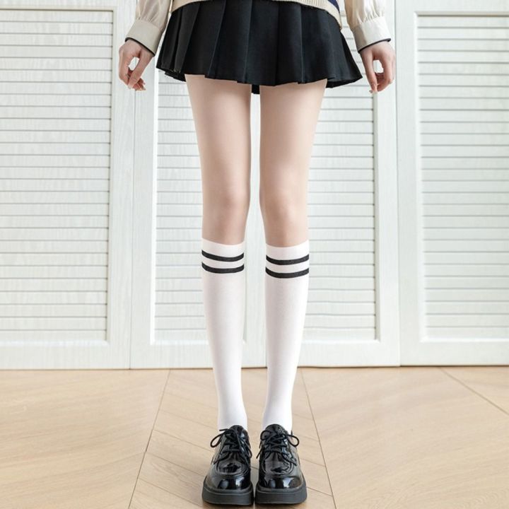 Trendy%20Nylon%20Striped%20Splicing%20Pantyhose%20Seamless%20Thin%20Women%20Stockings%20Matching%20Dress%20Fake%20Calf%20Socks%20Tights%20Ladies%20-%20Image%209