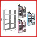 Korean Diy 5 Tiers 8 Columns Book Shelf Storage Rack- Colors May Vary. 