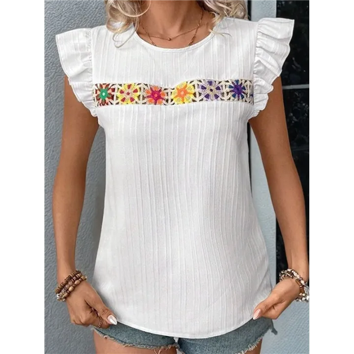 Women's%20Floral%20Embroidery%20Blouse%20White%20XL%20-%20Image%204