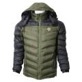 Two-Tone Silicon Down Jacket- Army Green/Black. 