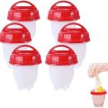 6 Pieces Hard Boiled Egg Maker Silicone Egg Poachers. 