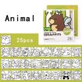 DIY Mini Cartoon Coloring Book 25Sheets Note Coloring Watercolor Coloring Book Portable Doodle Books Drawing Practice. 