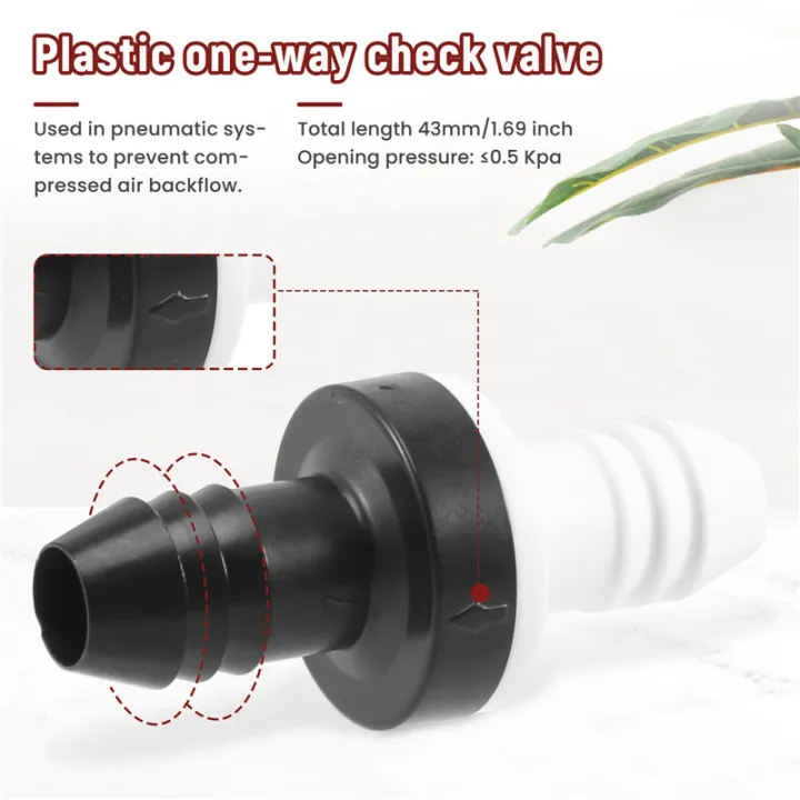 2Pcs%203/8%20inch%2010Mm%20Inline%20Abs%20One%20Way%20Water%20Non%20Return%20Check%20Valve%20For%20Fuel%20Gas%20Liquid%20Air%20-%20Image%203