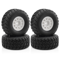 Wheels Rims with Tires for ARRMA 1/14 Mini MOJAVE GROM RC Car White. 
