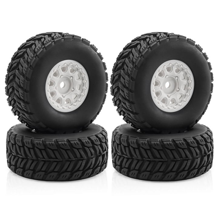Wheels Rims with Tires for ARRMA 1/14 Mini MOJAVE GROM RC Car White