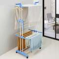 New Three Layers Clothes Drying Stand Rack Heavy Duty Double Pole Foldable Cloth Dryer Clothes Drying Stand (Color May Vary). 