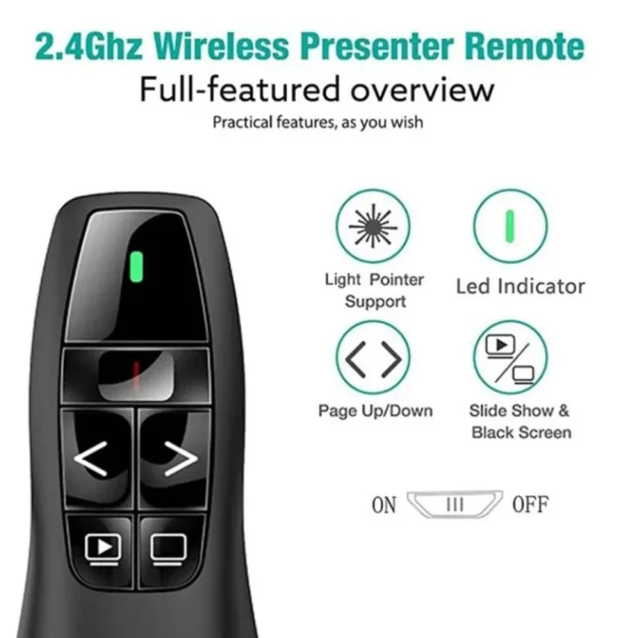 Comfortable Grip Control Powerpoint Smart Presenter Infrared Remote ...