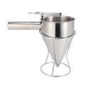 Stainless Steel Piston Funnel with Support for Sauce Cream Dosing Funnel for Sauce. 