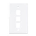 1Pack 3-Port Ethernet Wall Plate, RJ45 Wall Plate with RJ45 Inline Coupler Insert,Cat6 Jack Wall Plate. 