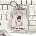 Acrylic Photocard Holder Kpop Idol Card Holder Transparent Photo Sleeves Portable ID Bus Card Protector Pendant Keychain Creek. 