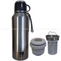 2 Liters Large Stainless Steel Vacuum Flask Thermos Water Bottle - Keeps Hot & Cold 18 Hours - With Steel Tea Infuser, Cup Lid & Carrying Pouch - Premium Travel Insulated Jug. 