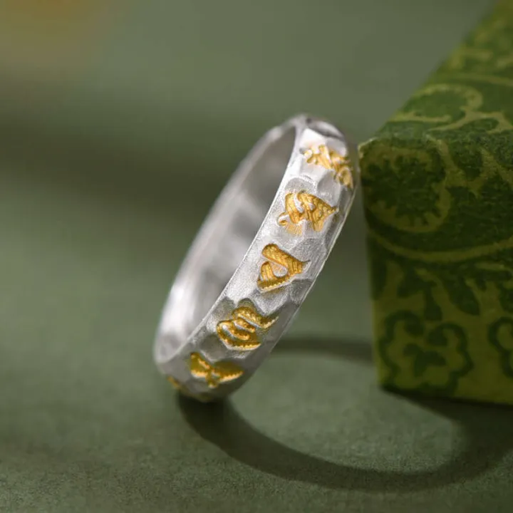 Chiba%20Taiyin%20Gold-Plated%20Six-Word%20Mantra%20for%20Men%20Women,%20Fashionable%20and%20Versatile%20National%20Style%20Hammered%20Adjustable%20Ring%20Gift%20-%20Image%202