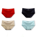 Pack Of 4 Antibacterial Ice Silk Seamless Panty For Women. 