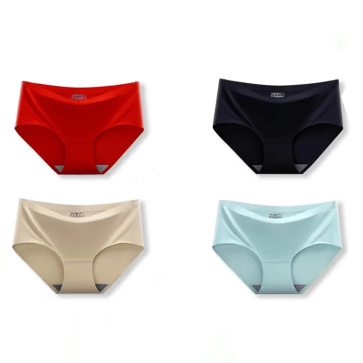 Pack%20of%204%20Antibacterial%20Ice%20Silk%20Seamless%20Panty%20for%20Women%20%7C%20Soft%20Stretchable%20Comfort%20Underwear%20-%20Image%202