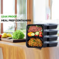 Disposable Two Compartment  Black Tray With Lid 50pcs/pkt  Size: 21cm*15 cm. 