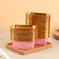 50Pcs Rectangular Aluminum Foil Tin Paper Cup Baking Cups Heat Resistant Cupcake Liner Molds Dessert Cake Box QUANYIN. 