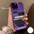 Creative Keyboard Chat Pattern Case Compatible for IPhone XR 15 13 12 14 11 Pro Max 7Plus X XS Max 14 7 15 8 Plus SE 2020 Cartoon Funny Emoji Luxury Plating Metal Cover. 