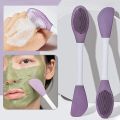 1 Piece Face Mask Brush Applicator, Double Ended Silicone Mask Beauty Tool, Soft Silicone Mud Face Mask Brush. 