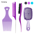 Sutuiying 4pcs/set Detangling Hair Brush Set Teasing Brush Rat Tail Combs Retro Sales promotion Men's Beard Comb Oil Head Brush Hairdress Styling Tool Set. 