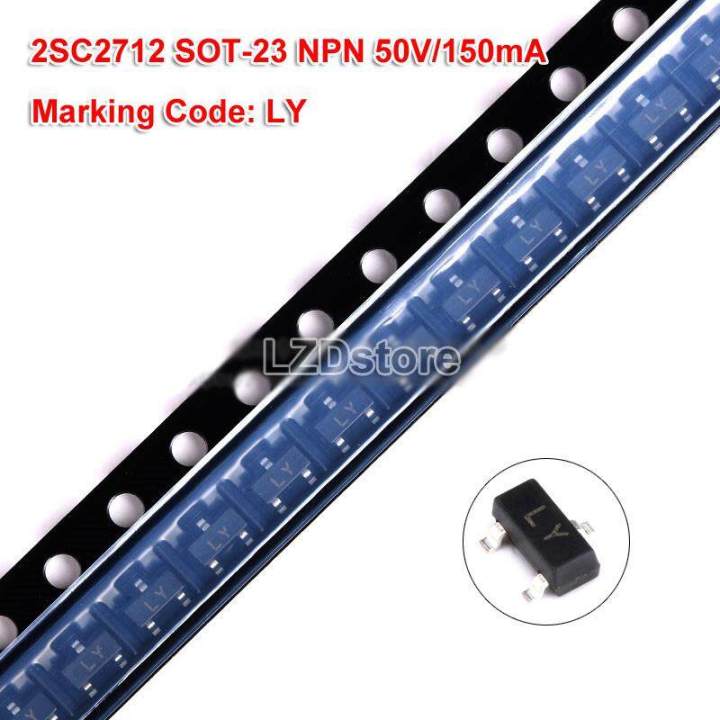 20pcs 2SC2712 SOT-23 C2712 SOT NPN 50V/150mA SMD Transistor Marking Code LY