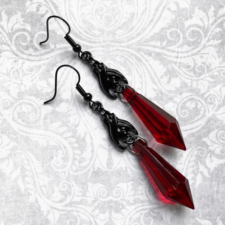 Black%20Bat%20Earrings%20with%20Red%20Teardrop%20Beads,%20Earrings,%20Gothic%20Jewelry,%20NMP%20-%20Image%203