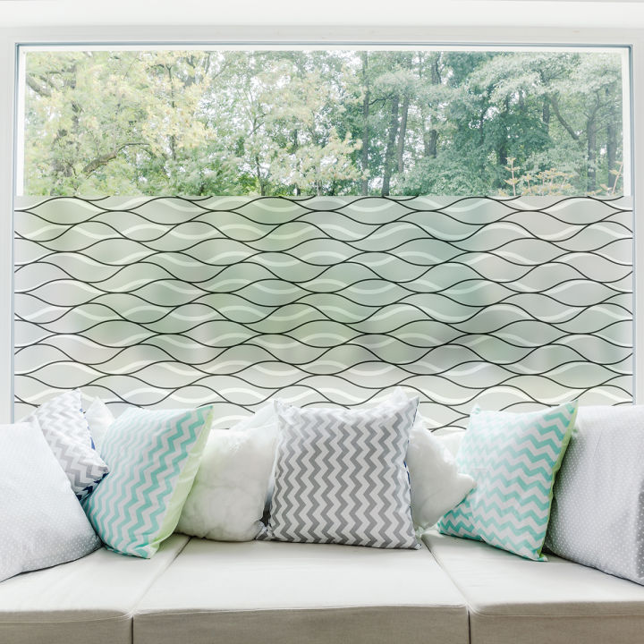 Window Blackout Sticker Options Blackout and Privacy Sticker for Window Modern Waves 1 meter x 40cm ...