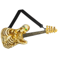 (GGBR) Lighted Rockin' Skeleton Guitar with Sound Halloween Decoration Halloween Skull Electric Guitar Pendant Props. 