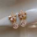 Enacolor Delicate Flower Crystal Water Drop Earrings For | Jewellery Crystal Party Accessories For. 