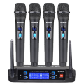 Wireless Microphone System, BOMGE Pro 4-Channel  Cordless Mic Set With Four Handheld Mics, Fixed Frequency, Long Range 200ft, Ideal forKaraoke, Events. 