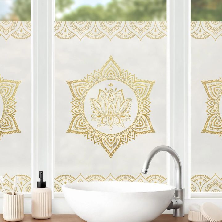 Window Blackout Sticker Options Artsy Home Blackout and Privacy Sticker for Window Mandala Lotus 1 ...