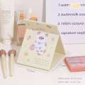 Cartoon Cute Portable Double Sided Stereo Folding Vanity Girl Heart Ruffle Design Mirror Makeup Skincare. 