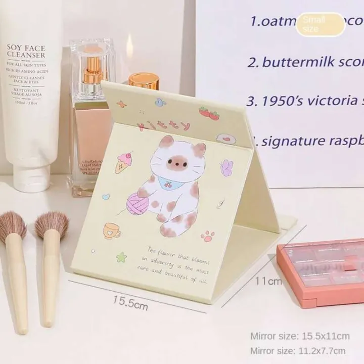 Cartoon%20Cute%20Portable%20Double%20Sided%20Stereo%20Folding%20Vanity%20Girl%20Heart%20Ruffle%20Design%20Mirror%20Makeup%20Skincare%20-%20Image%207
