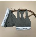 Gray Color Sexy Lingerie Bra Panty Bikini Brief Set For Women. 