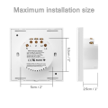 OYPFXMI Tuya Smart Life WiFi Switch 86 Wall Switch 2 Gang Compatible Light Switch 10A 110V 220V Timer Function (Black). 