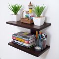 kamakhya Wall Mounted Decorative Shelf Stand Racks Tier 2 Teak. 