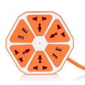 4 USB Hexagon Power Socket Extension Plug Electrical Outlet. 