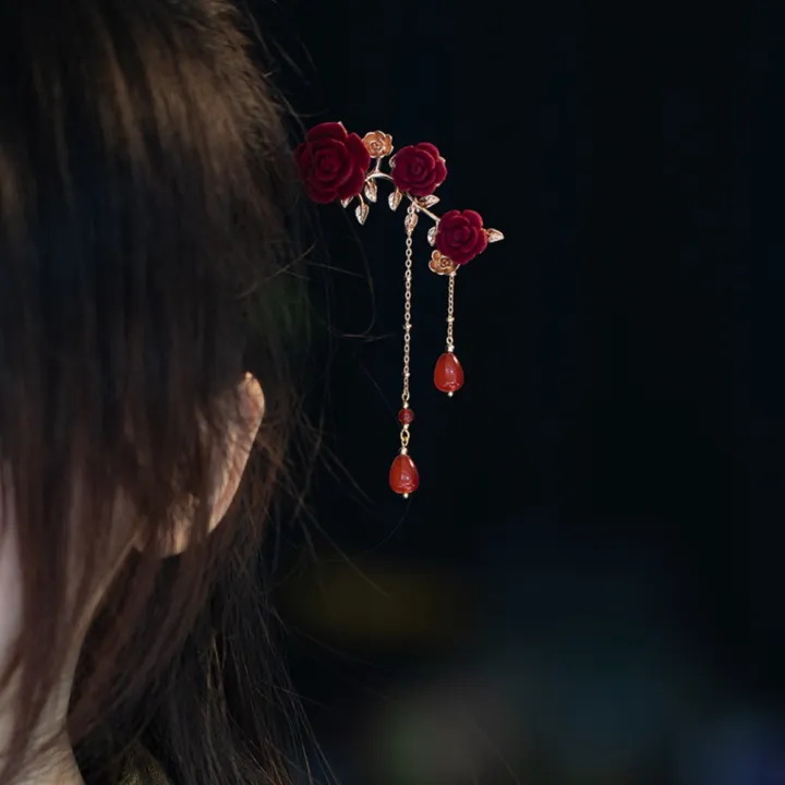 Headdress%20Red%20Rose%20Chinese%20Hair%20Stick%20Retro%20Handmade%20Flower%20Hair%20Forks%20Wooden%20with%20Tassel%20Hair%20Bun%20Hanfu%20Party%20-%20Image%203