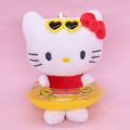 Cute Sanrio Kuromi Pendant Hello Kitty With Swim Ring Plush Stuff Toys Keychain Kawaii Accessories Backpack Hanging Ornament. 