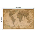 Kraft Paper National Geographic World Map Wall Poster Sticker Decal - Decorative Wall Art. 