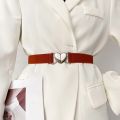 Exquisite High Quality Girl For Woman Love Heart Buckle Thin Belts Elastic Belts Waist Accessories Waistband. 