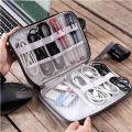 Waterproof Cable Storage Bag/ Digital Electronic Organizer Bag / Portable USB Data Line Charger Plug Storage Bag Travel Cable Organizer. 