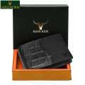 NAPA HIDE® by WildHorn Nepal Genuine Leather RFID Protected Wallet for Men ( NPH 003 Black Croco ). 