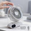 Long Lasting 5 Speed Desk Fan Rechargeable LED Digital Display USB Fan Silent 90° Adjustable Angle Mini Desk Cooling Fan Home Office Use. 