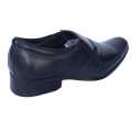 Black Leather None Lace Black Horse  Formal Shoes For Men. 