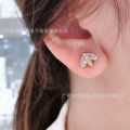【Top Picks】Shi Jia 1:1 Original Template Golden Hornet Simple Ear Studs Female Swarovski Crystal Earrings Female. 