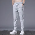 Summer Ice Silk Pants Men's Trousers Slim-fit Elastic Thin Korean Style Fashionable Japanese Style New Trendy Brand Casual Pants Cross-Border. 