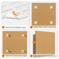 12inch X 12inch Cork Tiles, 6 Pack Cork Boards for Wall with Safe Removable Adhesive Tabs, Large Cork Bulletin Boards. 