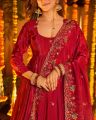 Designer Natural Crepe Silk Anarkali Palazzo Set with Thread & Sequin Work By Sapnaaz Fashion. 