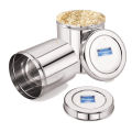 DeviDayal Stainless Steel Deep Multi Purpose Container Pack of 2 Unit ( 10000 ML & 12500 ML). 